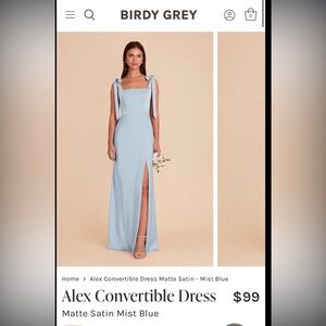 Birdy Grey Light Blue Maxi Dress with Slit